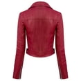 thumbnail image 3 of Made by Olivia Women's Long Sleeve Zipper Closure Moto Biker Faux Leather Jacket, 3 of 7