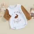 thumbnail image 2 of Bagilaanoe Newborn Baby Girl Boy Easter Romper Sweatshirt Long Sleeve Bodysuits Letter Print Pullover 3M 6M 9M 12M Infant Casual Tee Tops, 2 of 7
