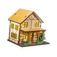 thumbnail image 2 of Colección de casas en miniatura iluminadas, artesanía de madera para festivales y fiestas en interiores. B 98 cm x 75 cm x 93 cm, 2 of 9