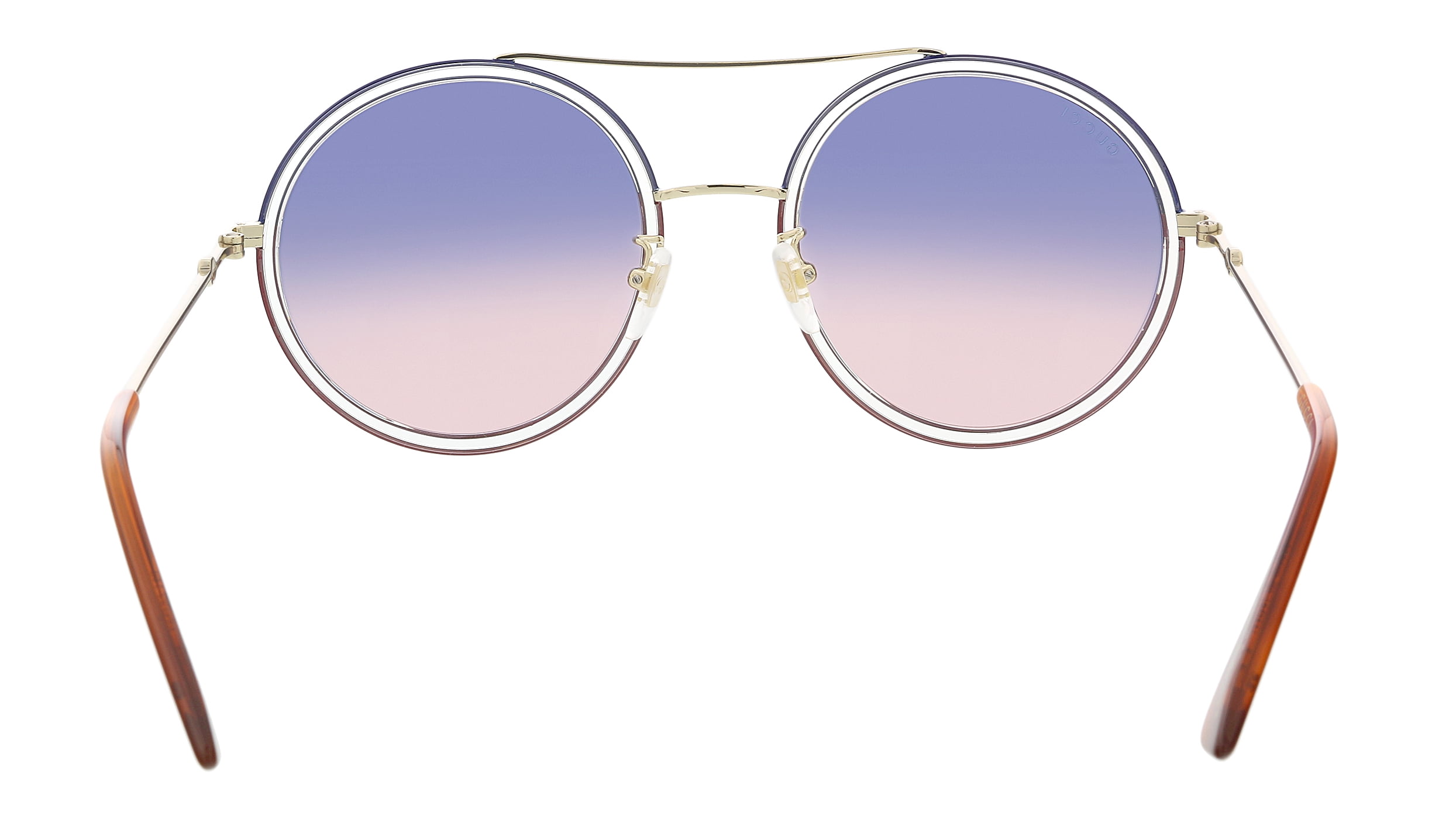 Gucci Ladies Gold Aviator Sunglasses GG0061S-023 56