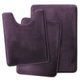 thumbnail image 2 of 3PC Bathroom Set Rug Contour Mat Toilet Lid Cover Plain Solid Color Bathmats, 2 of 8