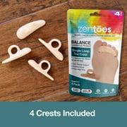 ZenToes Gel Hammertoe Straightener Toe Crests, One Size Fits Most, 4 Pack