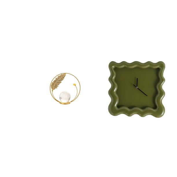 Estatua de bola de cristal,Estatuas de bolas de cristal para decoración del hogar,escritorio,interior,Escultura de bola de cristal,figura decorativa de hierro,Reloj de pared,Reloj de pared