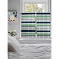 thumbnail image 3 of Green Grey Striped Bathroom Window Curtain, Farmhouse Stripes Modern Abstract Art Light Filtering Coffee Kitchen Curtains, Bedroom Living Room Curtains 2 Panel 84"x54", 3 of 6