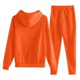 thumbnail image 5 of NEW YORK Men's Winter 2-Piece Sweatsuit, Solid Color Casual Sports Hoodie and Jogger Pants, Warm Fleece Lounge Set For Cold Weather Indoor Outdoor,Orange,L, 5 of 6