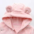 thumbnail image 6 of ERkkoi Newborn Boys Girls Romper Baby Onesies Bear Outfit Suit Fleece Jumpsuit Romper Hooded Winter Snowsuit Clothes Pink 9-12 Months, 6 of 8
