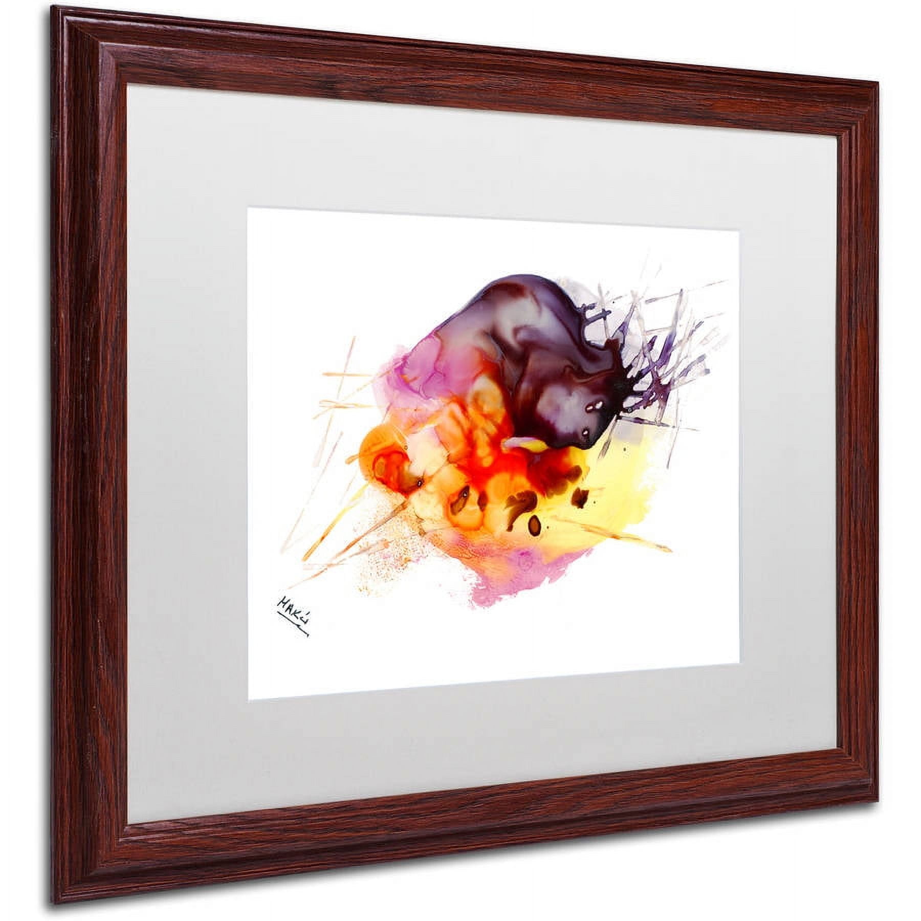 Trademark Fine Art "Abstract 10" Canvas Art by Mako, White Matte, Wood Frame