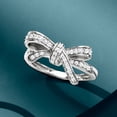 thumbnail image 4 of Ross-Simons 0.35 ct. t.w. Diamond Bow Ring in Sterling Silver, Women's, Adult, 4 of 5