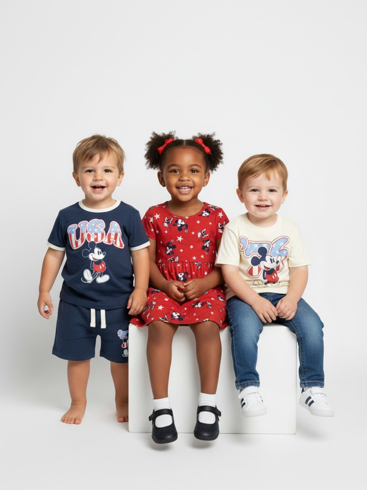 Disney Toddler Girls Starry Minnie Dress with Short Sleeves, Sizes 12M-5T