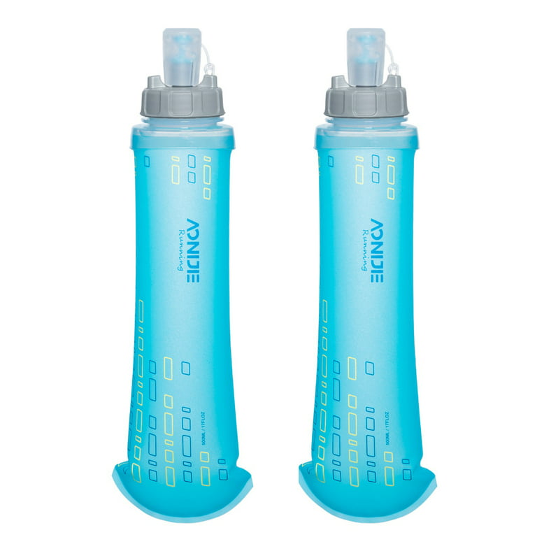 AONIJIE 2 Pcs TPU Soft Flask 500ML Collapsible Water Bottles Flask