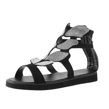 

Sandals Women Heels Comfortable Fashion Flat Bottom Butterfly Diamond Sandals Fish Mouth Round Toe Casual Shoes Shoes For Women Heels