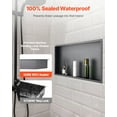 thumbnail image 2 of VEVOR Shower Niche, 13 x 25 x 4 inch Recessed Wall Niche, Heavy-duty Stainless Steel Modern Soap & Shampoo Storage Organizer, Sealed Waterproof, Durable & Easy to Install,Black for Bathroom, 2 of 9