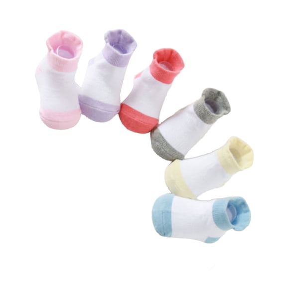 6 Piezas de Medias para Niños Minnieouse Calcetines Tobilleros Transpirables Antideslizantes Colores Surtidos 12-14