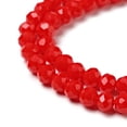 thumbnail image 3 of Opaque Solid Color Crystal Glass Rondelle Beads Strands Faceted Red 3.5x2.5~3mm Hole: 1mm about 138pcs/strand 12.9 inch, 3 of 3