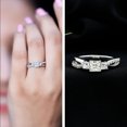 thumbnail image 3 of Rosec Jewels Lab Diamond Anniversary Ring for Women (EF-VS Quality) - Princess Cut Diamond 3 Stone Ring, 10K White Gold, US 7.50, 3 of 8