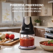 Ninja Food Chopper 2-Cup, One-Touch Pulse, Splash Guard & Storage Lid, Compact Kitchen, NJ100 Gray