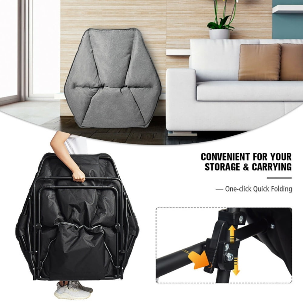 Aimee Lii Oversized Foldable Leisure Camping Chair with Sturdy Iron Frame, Comfy Camping Chairs for Adults