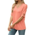 thumbnail image 5 of FRSASU Tops Blouses for Women Clearance,Women Sleeveless Solid Blouse Pullover Tank Tops Shirt Orange 8(L), 5 of 6