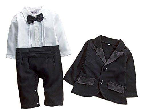 New Infant  Black Tuxedo  w/ Tails Size Small 3-6 mo 