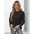 thumbnail image 5 of Waffle Knit Shirts for Women Black L, 5 of 8