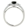 thumbnail image 2 of Mauli Jewels Engagement Rings for Women 1.35 Carat Halo Black Diamond Bridal Set Prong-Setting 14k White Gold, 2 of 6