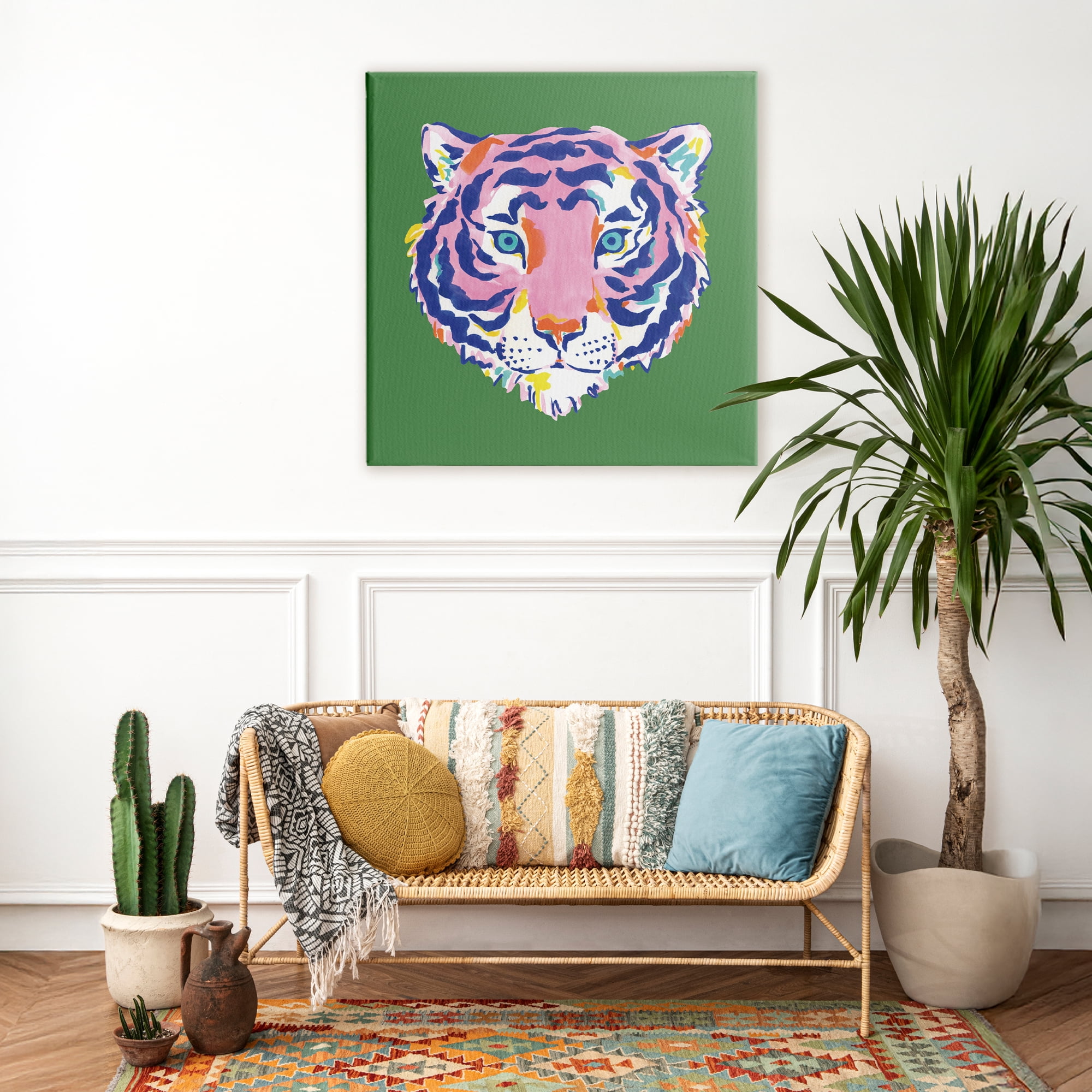 Stupell Industries Exotic Boho Tiger Face Canvas Wall Art, design by Karolina Sato