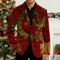 thumbnail image 5 of hlysgo Men's Retro Plaid Christmas Blazer Trendy Xmas Print Corduroy Suit Jacket Winter Holiday Party Blazer Jacket Casual Stylish Sport Coats Red S, 5 of 7