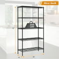 thumbnail image 7 of 5-Tier Wire Shelving Unit Adjustable Metal Storage Shelving Commercial Storage Shelves Heavy-Duty Metal Storage Rack for Warehouse, Pantry, Basement, Restaurant, Garage, Kitchen, Black, 7 of 7
