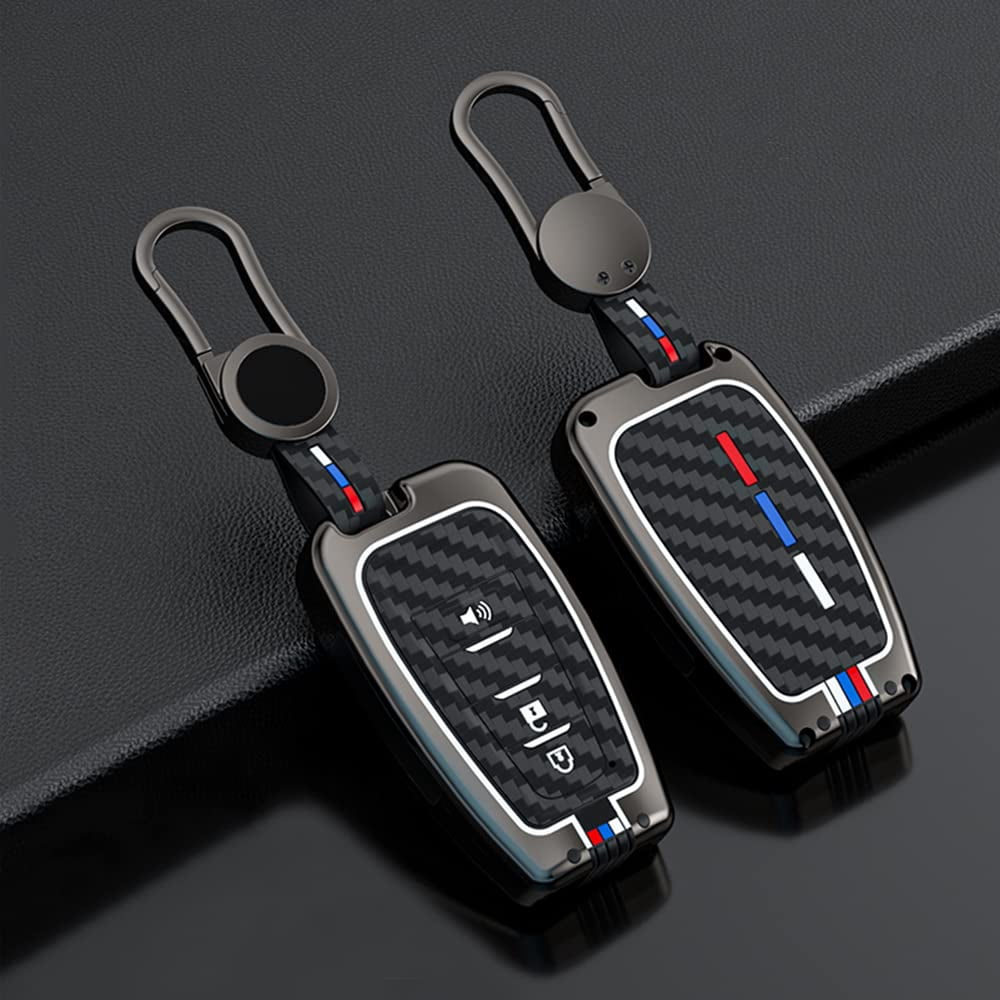 Zinc Alloy Smart Remote Key Fob Cover Compatible for Toyota Camry RAV4 Highlander Avalon C-HR Prius Corolla GT86 2018-2022 Case Protector 3 Buttons