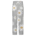 thumbnail image 5 of Daisy Floral Print Winter Female Pants Flannel High Waist Women Pants Lady Warm Straight Leg Plush Trousers, 5 of 7
