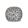thumbnail image 1 of Tribal Storage Toy Bag Chair, Funky Aztec Geometric Peruvian Squares and Grungy Edgy Tiles Culture Graphic, Stuffed Animal Organizer Washable Bag, Large Size, Coconut and Black, by Ambesonne, 1 of 3