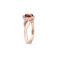 thumbnail image 2 of 9/10 Carat (Ctw) Oval Garnet Crossover Ring 10K Rose Pink Gold with Diamonds for Women, 2 of 6