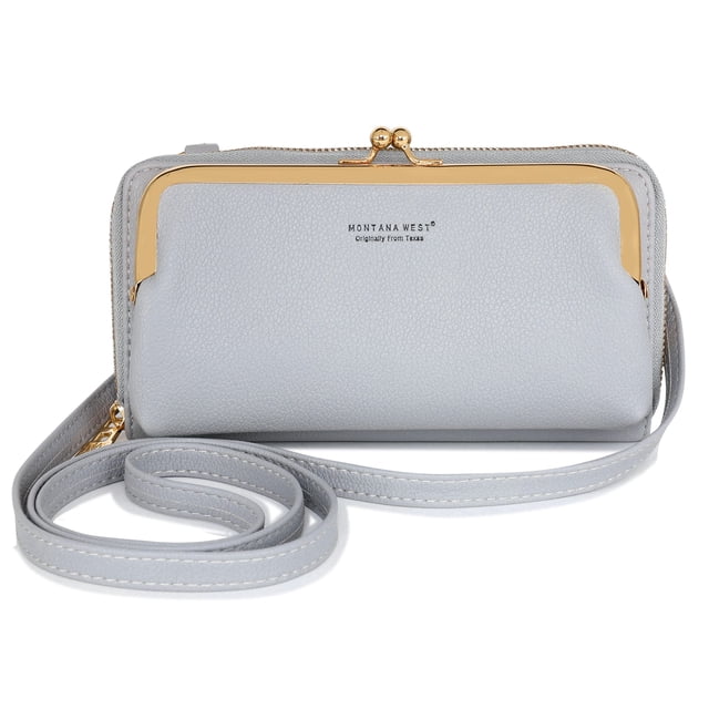 Bolso cruzado Montana West MWC-121GY cuero vegano gris