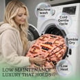 thumbnail image 5 of Sacred Thread Fleece Blanket South Western, Reversible Mexican, Vibrant Aztec Blankets and Throws for Aztec Decor for Home (Peach Flannel / Sherpa) (Queen (79''x95''), 5 of 9