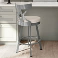 thumbnail image 5 of Amisco Washington 30 In. Swivel Bar Stool - Cream Faux Leather / Glossy Grey Metal, 5 of 9