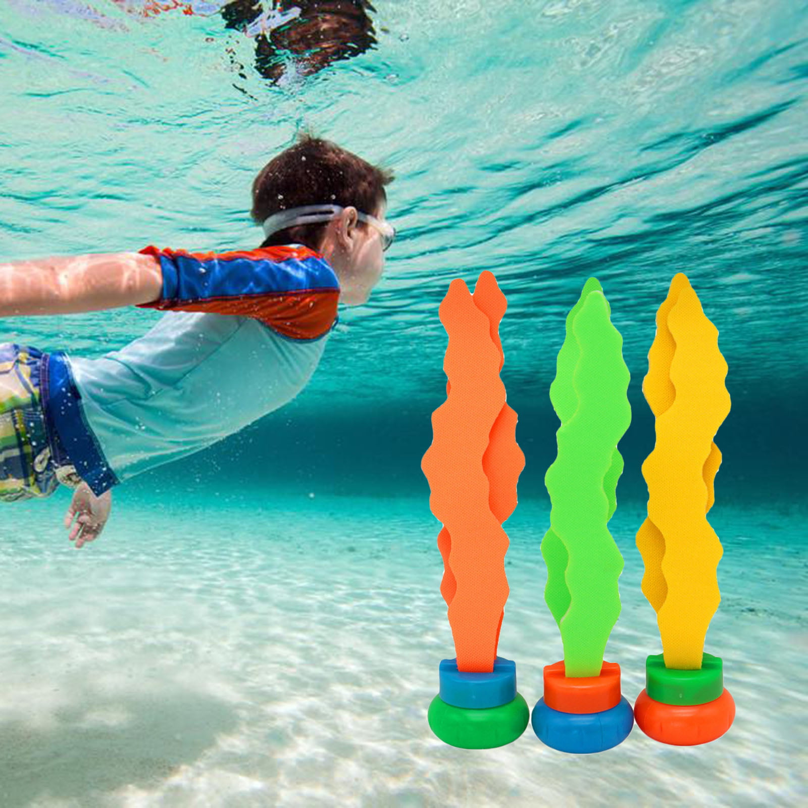 3pcs Kids Plants Diving Toy Sea Plant Summer Sinking Swimming for Children 