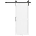 thumbnail image 1 of HOMCOM 36"x84" White Barn Door with 6FT Sliding Hardware Kit: Waterproof MDF, Scratch-Resistant PVC, Industrial Handle & Rollers for Kitchen, Bedroom, Laundry Room, Space-Saving Design, 1 of 7