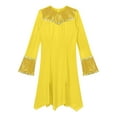 thumbnail image 5 of DPOIS Women Liturgical Praise Dance Dress Worship Praise Tunic Church Praisewear Yellow XXL, 5 of 7