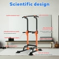 thumbnail image 4 of Power Tower Pull Up Bar and Dip Station, 165-210cm Multifunctional Adjustable Height Home Gym Equipment for Strength Training Fitness, Free Standing Workout Station Max Load 250KG （Orange ）, 4 of 6