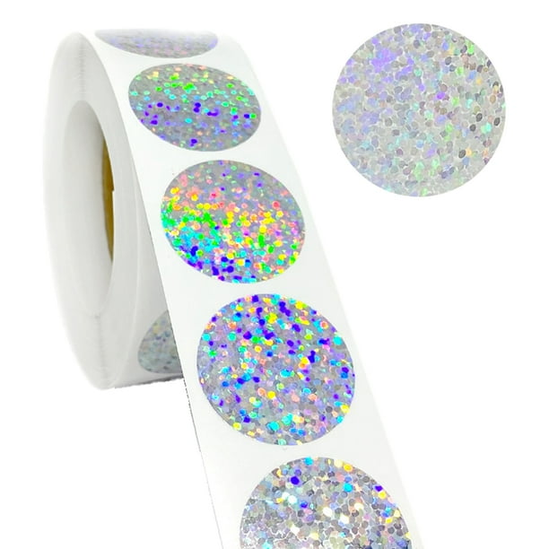 Rollo de pegatinas de estrellas plateadas de 1 pulgada, autoadhesivas, brillantes, 500 unidades