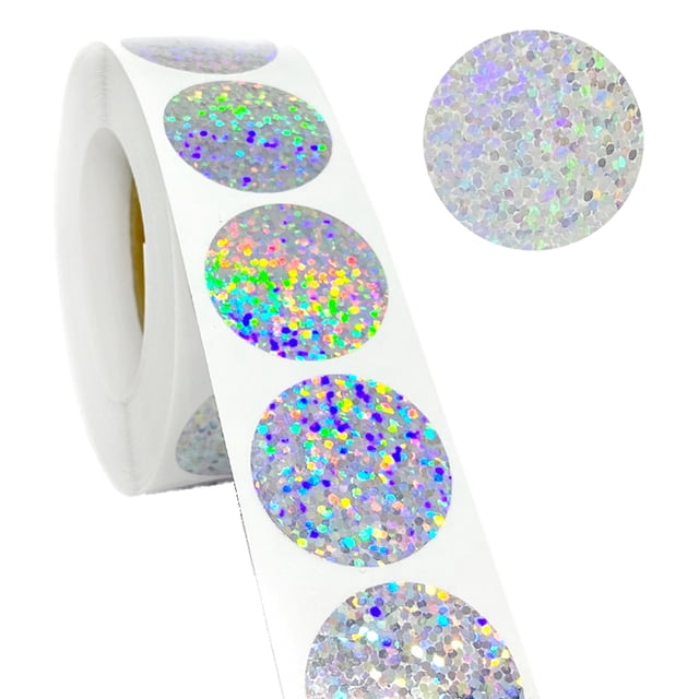 Rollo de pegatinas de estrellas plateadas, etiquetas autoadhesivas de 1 pulgada con estrellas brillantes, 500 unidades