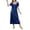Navy, variant on Ekouaer Women's Satin Nightgown with Lace Trim V-Neck Silk Sleep Dress Long Nightshirts with Bow Tie