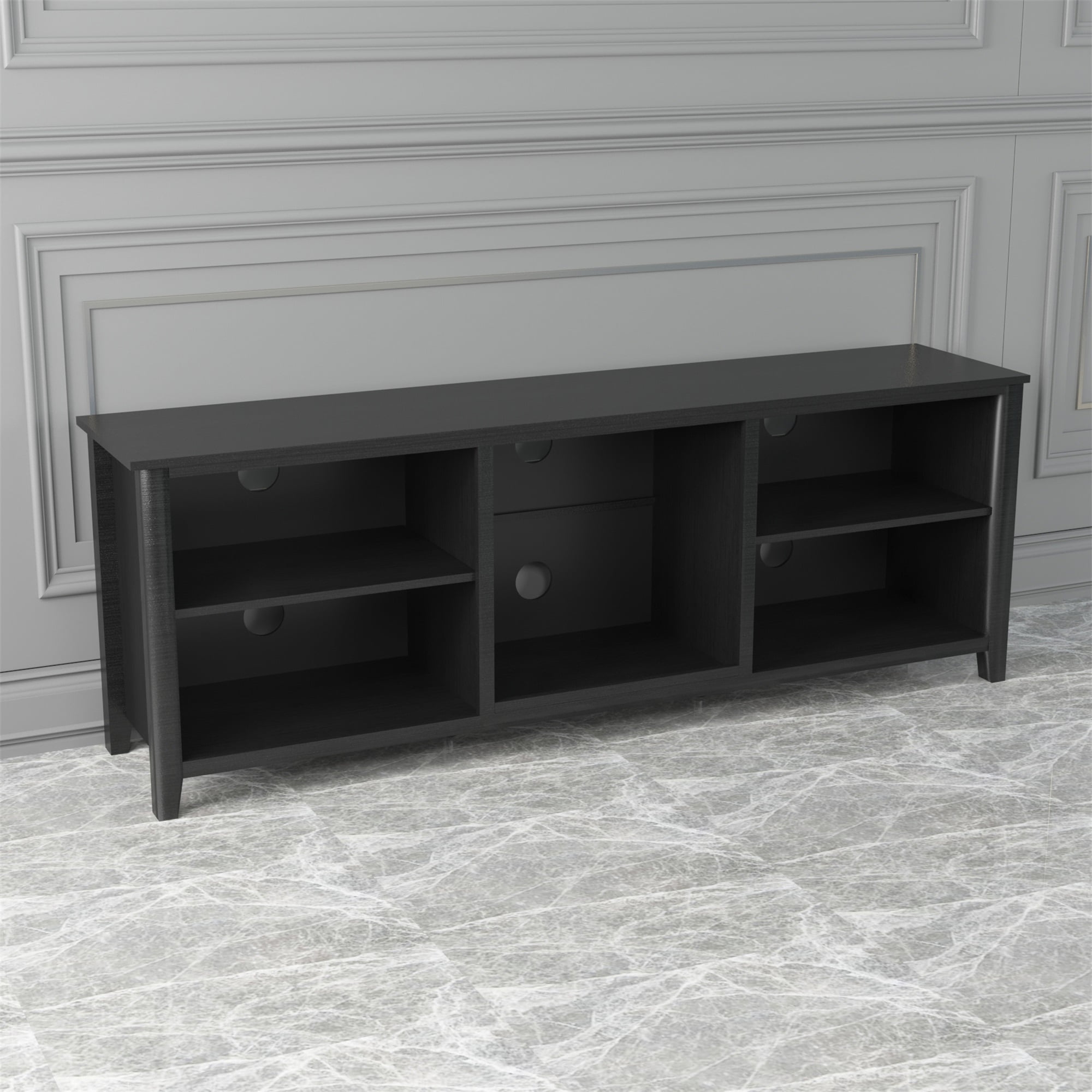 Kadyn TV Stand Entertainment Center for TVs up to 78", Black TV Cabinet