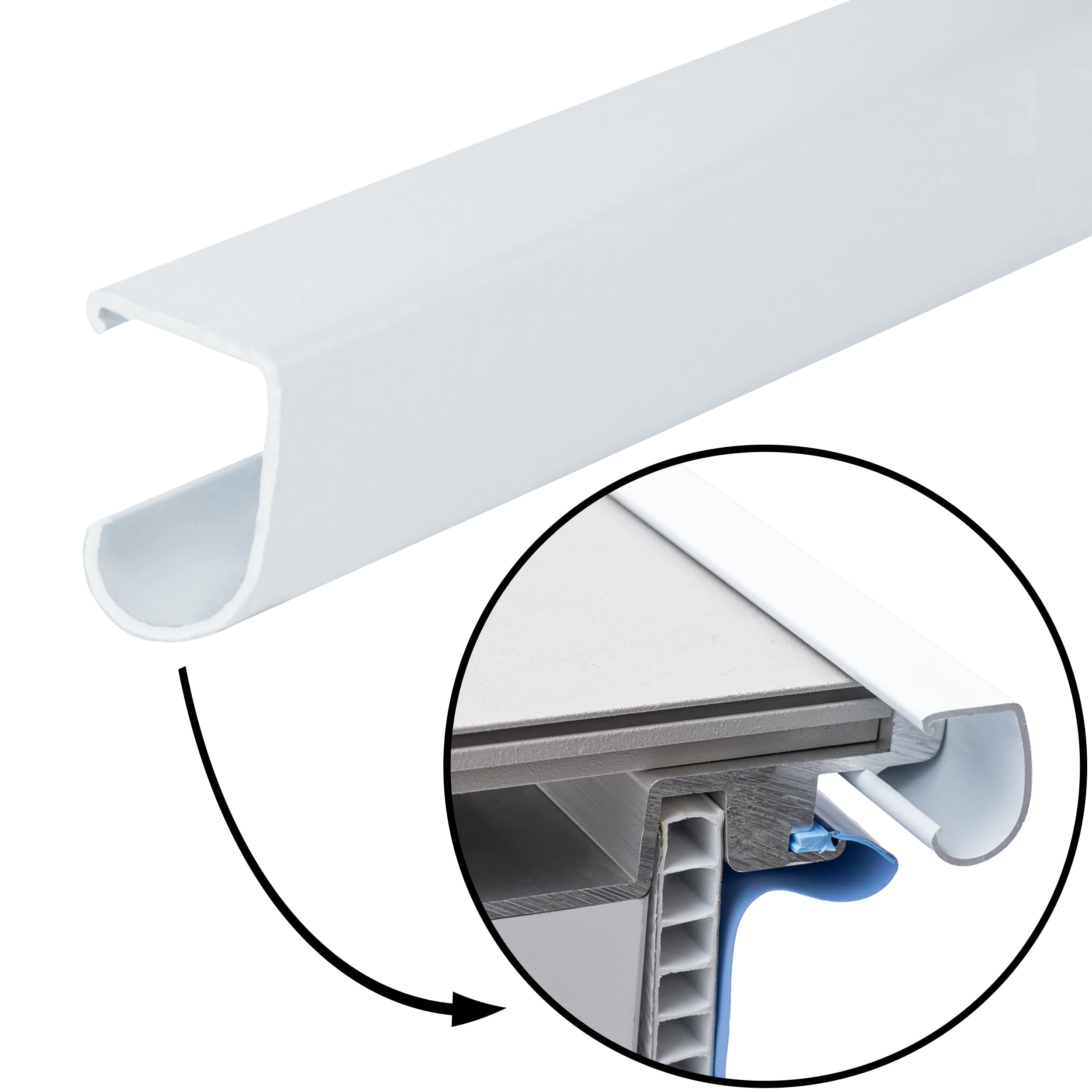 Coping Kit for use with Kayak Pools, 1 1/4 Inch by 8 Foot Sections, Single Piece