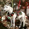 thumbnail image 6 of ToyKingdee Ornaments for Christmas Horse Year of The Horse Christmas Tree Decoration Chinese New Year Ornaments 2D Flat Shape Ornament Racing Gifts for Cowboy, Cowgirl Horses Lovers, 6 of 7