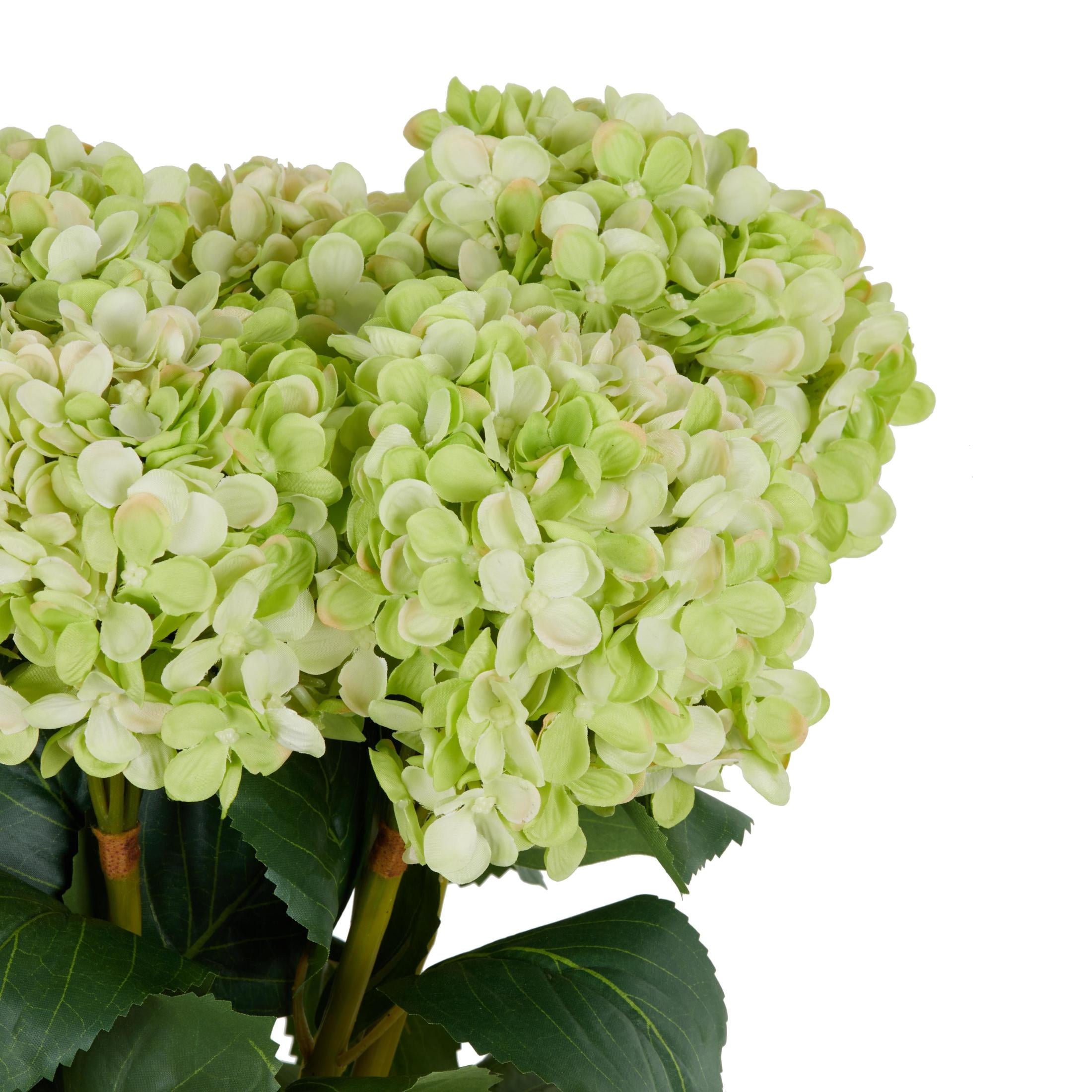 33" Plastic Floral Tall Hydrangea Artificial Flower Stem, by DecMode (8 Count)