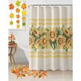 thumbnail image 2 of Fall Shower Curtain Sunflower Bathroom Curtains with Hooks, Waterproof Fabric Floral Leaves Yellow Stripes Linen Thanksgiving Bath Shower Curtains Set for Bathroom Bathtubs Decor 72x84 Inch, 2 of 7