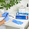 thumbnail image 2 of CareStock Blue Nitrile Exam Gloves - Ultra-Strong with Slip-Resistant Textured Grip - Disposable Powder-Free Medical Gloves for Cooking & Healthcare, Large, 200 Count, 1 Box, 2 of 10