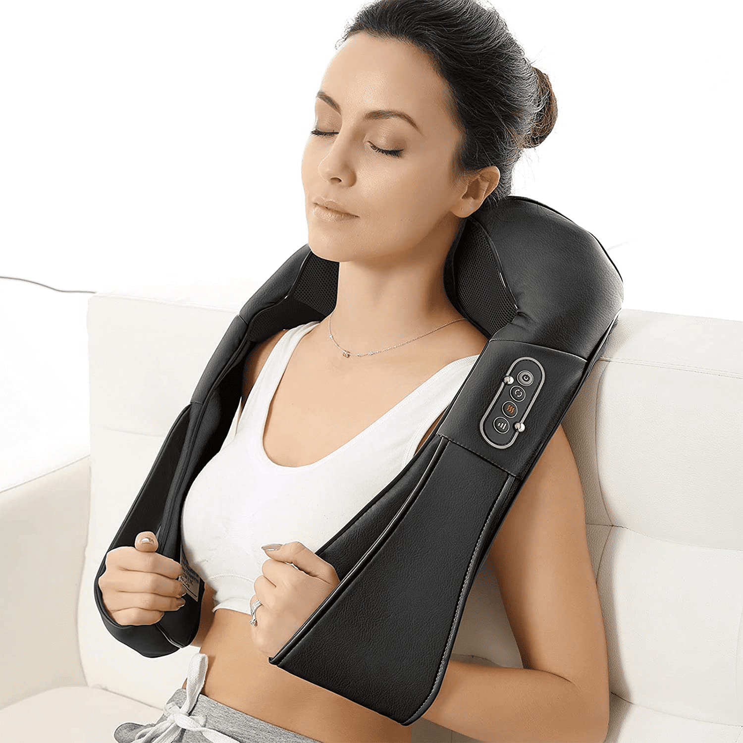 Naipo Shiatsu Back and Neck Massager with Heat Deep Kneading Massage for  Neck, B