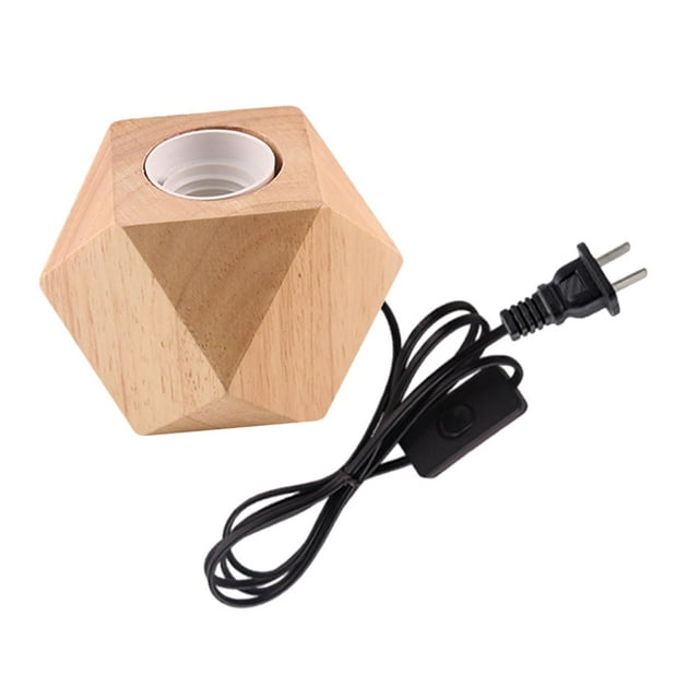 Lámpara de escritorio Yuyangstore Estilo retro E27 Base de madera Luz nocturna 8x8cm